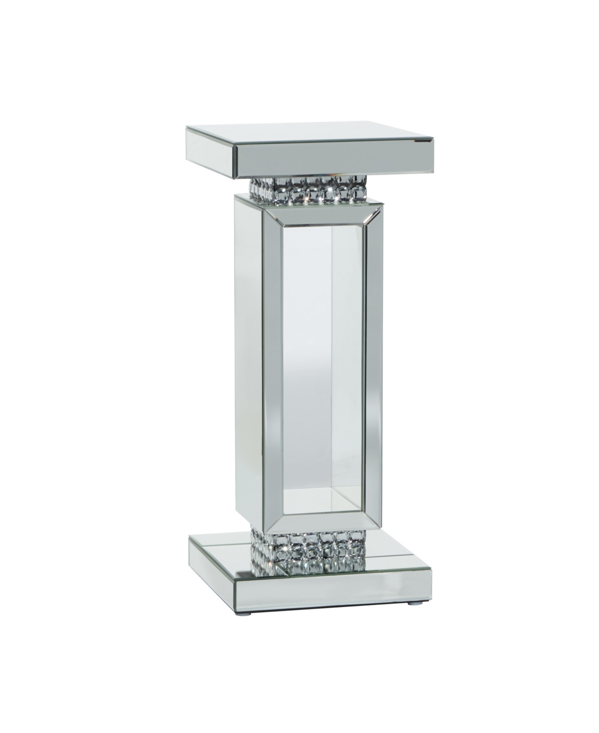 Rosemary Lane Medium-density Fibreboard Wood Glam Pedestal Table In Silver-tone