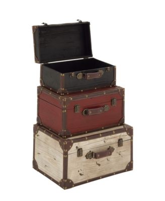 Wood Farmhouse Trunk, Set of 3