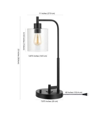 Axel Modern Glass Farmhouse Industrial USB Charging LED Task Lamp