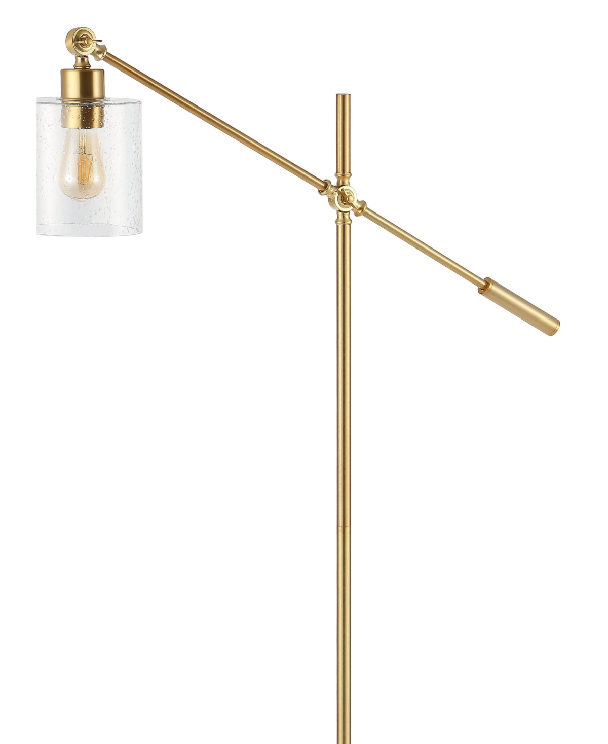Kathryn Classic Glass Adjustable Head Modern Led Floor Lamp - Gold-tone