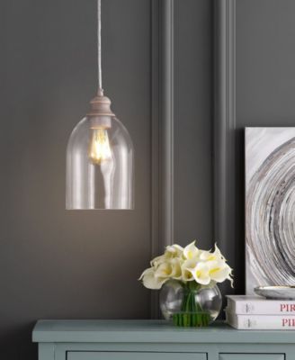 Fontaine 6.25" Adjustable Greige Glass Led Pendant