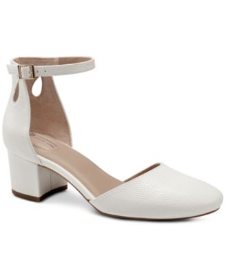 macys womens white heels