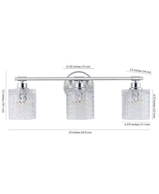 Spaulding Vintage-like 3-Light Pattern Glass Farmhouse Cottage LED Vanity Light