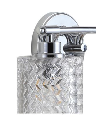 Spaulding Vintage-like 4-Light Pattern Glass Farmhouse Cottage LED Vanity Light