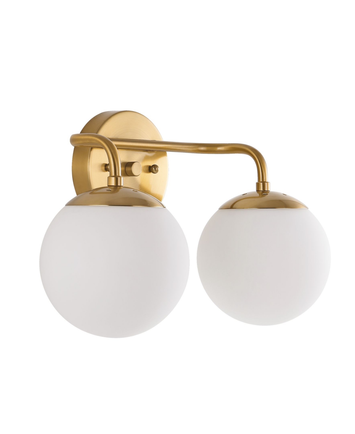 Louis Parisian Globe 2-Light Metal/Frosted Glass Modern Contemporary Led Vanity - Gold-tone