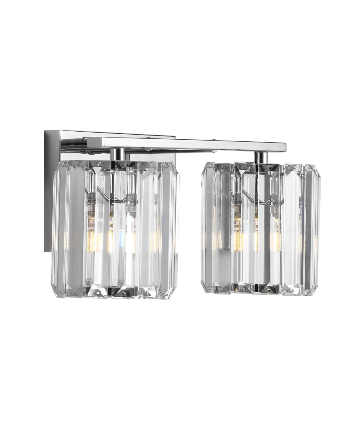 Coco Prism Vintage-like 2-Light Classic Glam Led Vanity Light - Silver-tone