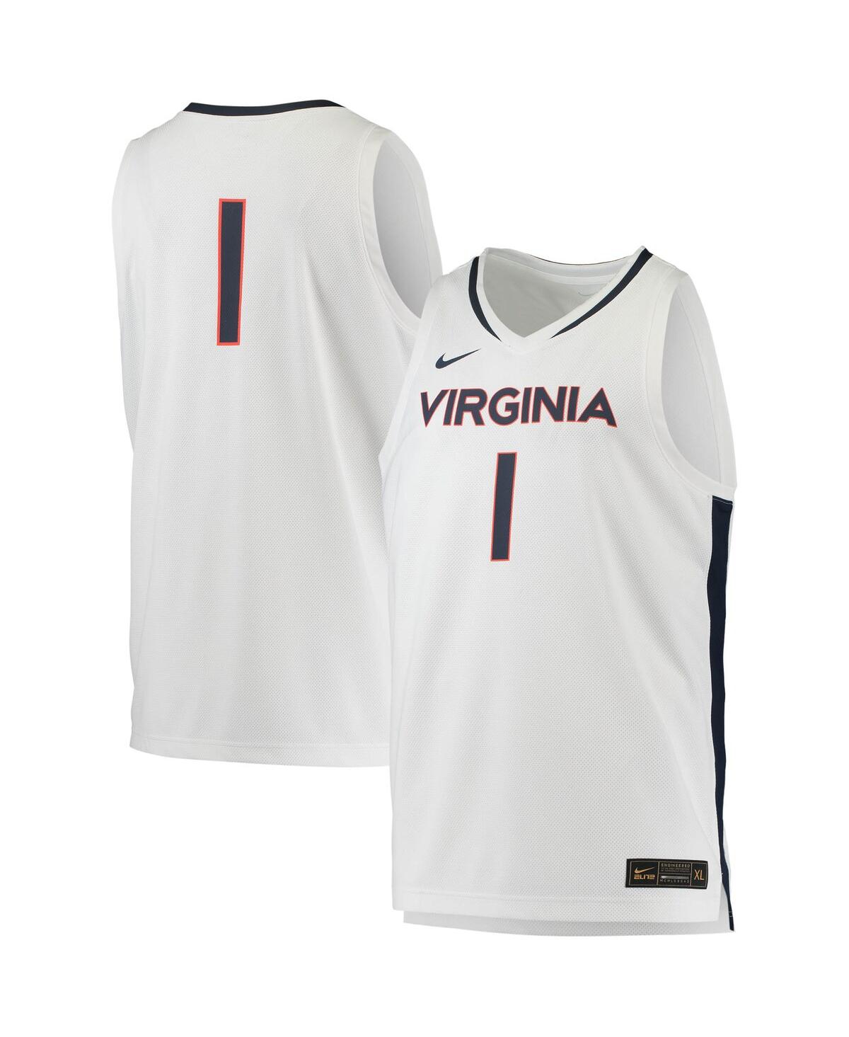 Men's #1Virginia Cavaliers Replica Basketball Jersey - White