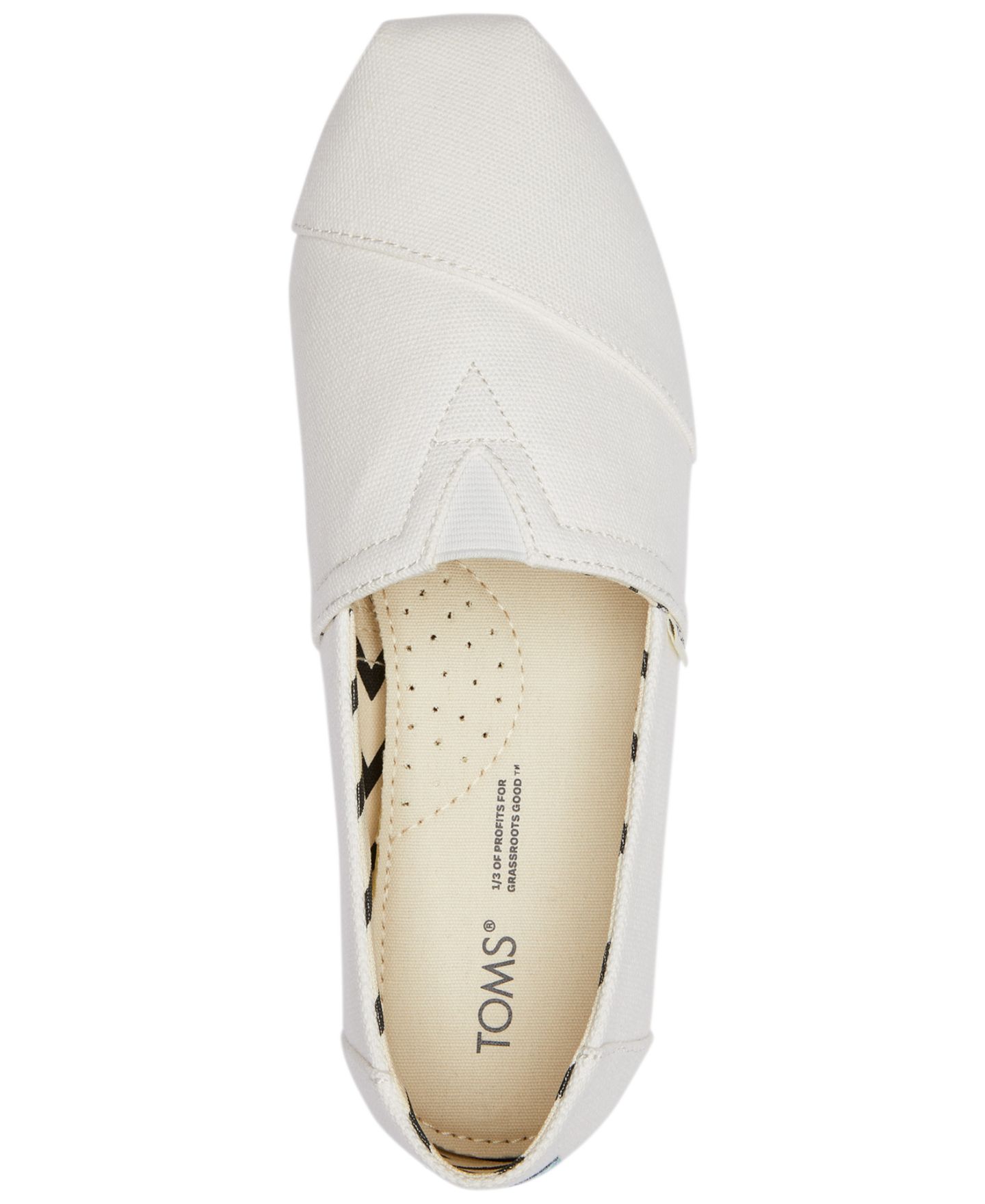 Женские балетки TOMS Alpargata Slip-On Flats, цвет: Белый холщовый — фото 4