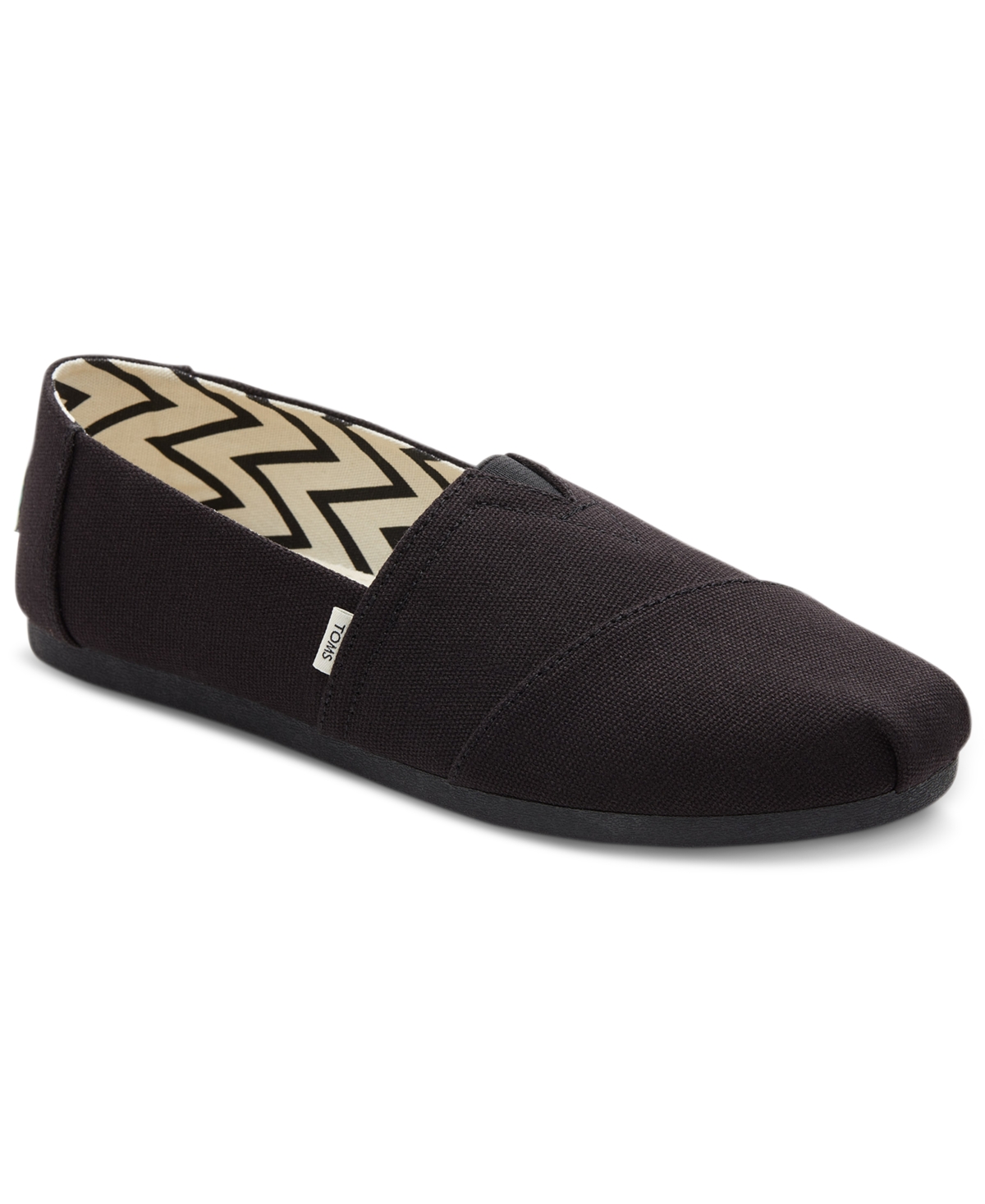 Shop Toms Women's Alpargata Recycled Slip-on Flats In Black,black Recycled Canvas
