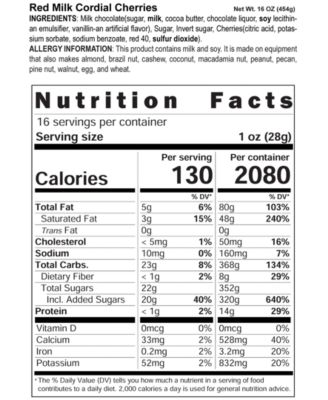 Betsy Ann Valentine&#39;s Day Milk Chocolate Cordial Cherries Box, 16 oz