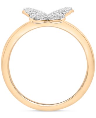 Diamond Butterfly Ring (1/6 ct. t.w.) in 14k Gold, Created for Macy's (Also Available in Black Diamond)
