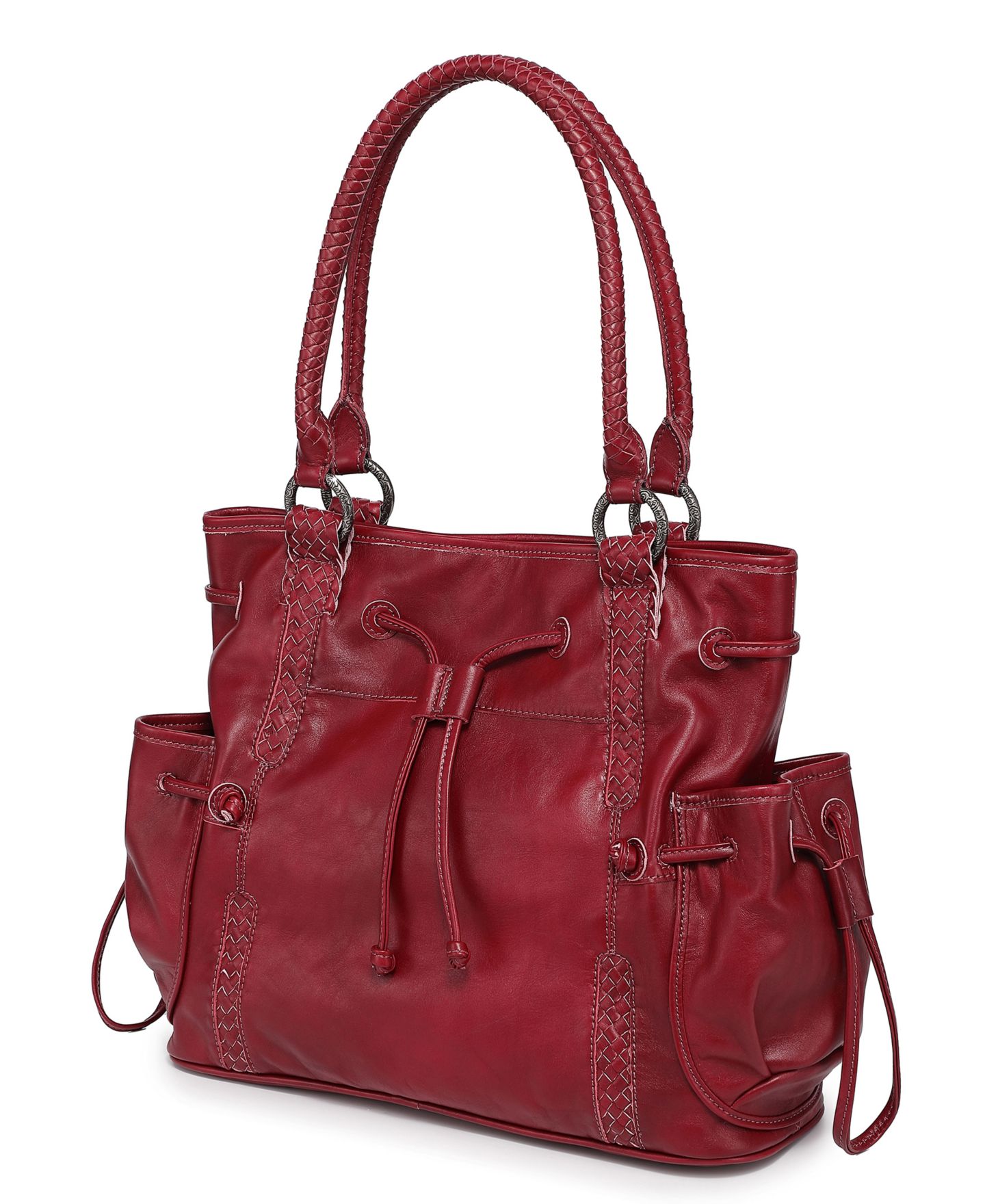 Женская сумка OLD TREND Brassia Medium Leather, цвет: Бордовый — фото 3