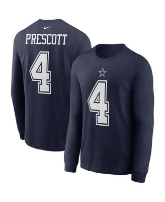 Men's Dak Prescott Navy Dallas Cowboys Big & Tall Fleece Name & Number  Pullover Hoodie