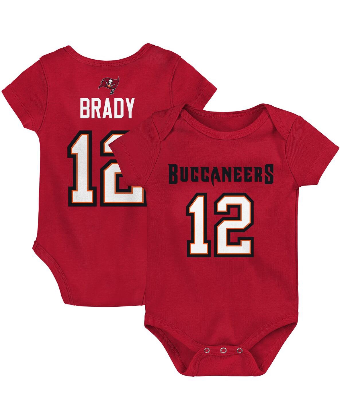 Infant Boys and Girls Tom BradyTampa Bay Buccaneers Mainliner Player Name and Number Bodysuit - Red