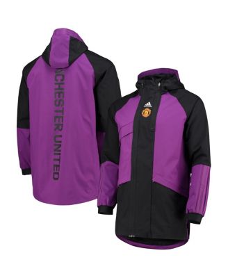 adidas Men's Black, Purple Manchester United Travel Drill Raglan