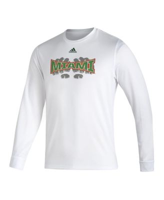 Men's White Miami Hurricanes Touchdown Ring Creator Long Sleeve T-shirt