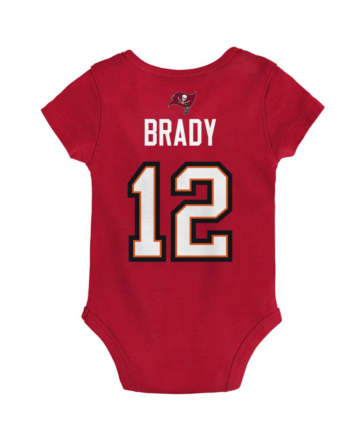 Infant Boys and Girls Tom BradyTampa Bay Buccaneers Mainliner Player Name and Number Bodysuit - Red