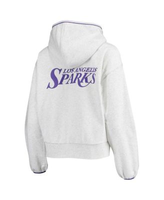 Women's Gray Los Angeles Sparks Performance Full-Zip Hoodie