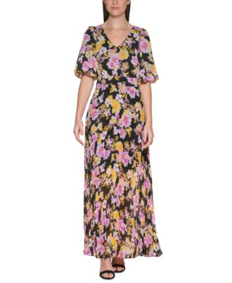 Kensie Pleated-skirt Maxi Dress In 