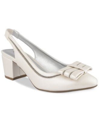 macys womens white heels