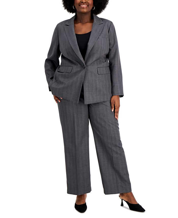 Le Suit Plus Size Straight-Leg Pantsuit - Macy's