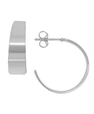 18K Gold Plated or Silver Plated Tapered Hoop Earrings - Silver Plated 20$