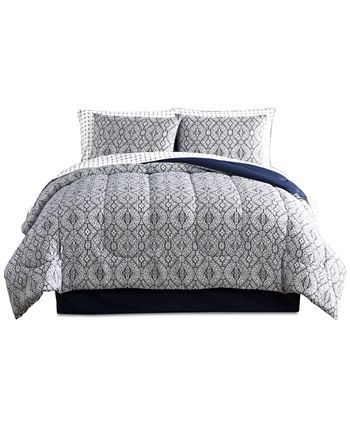 Hallmart Collectibles Edith Reversible 8-Pc. California King Comforter Set  & Reviews - Comforter Sets - Bed & Bath - Macy's