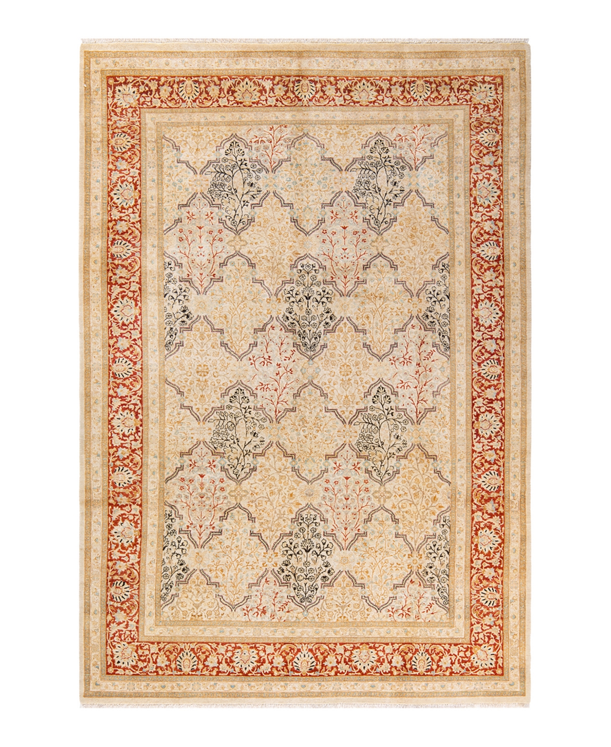 Closeout! Adorn Hand Woven Rugs Mogul M15032 6'1in x 9'1in Area Rug - Ivory