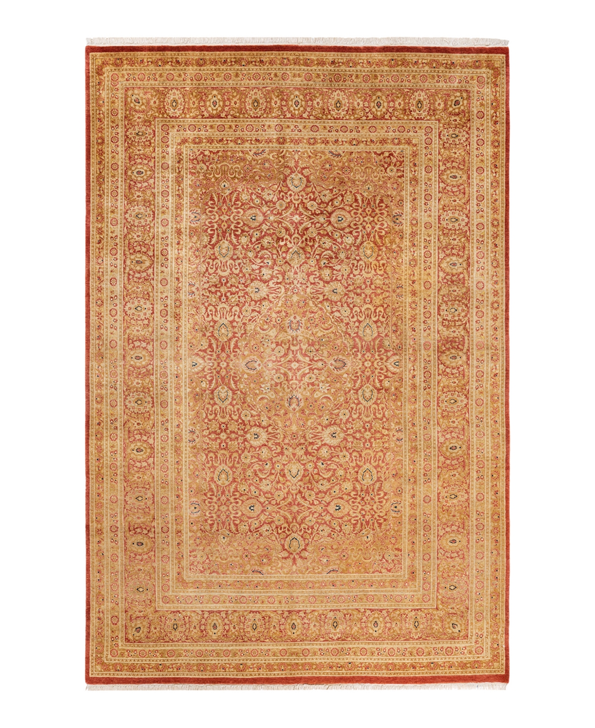 Closeout! Adorn Hand Woven Rugs Mogul M1210A 6'1in x 9'4in Area Rug - Orange