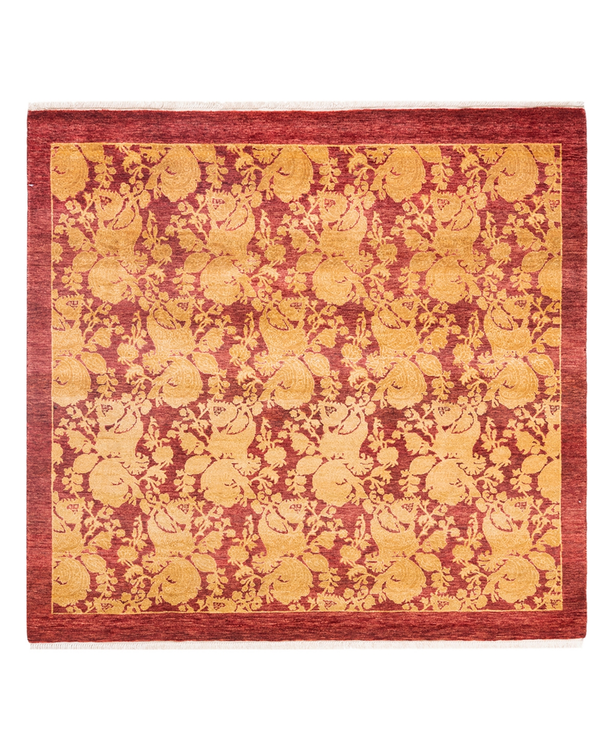 Closeout! Adorn Hand Woven Rugs Mogul M157463 4'1in x 4'2in Area Rug - Red