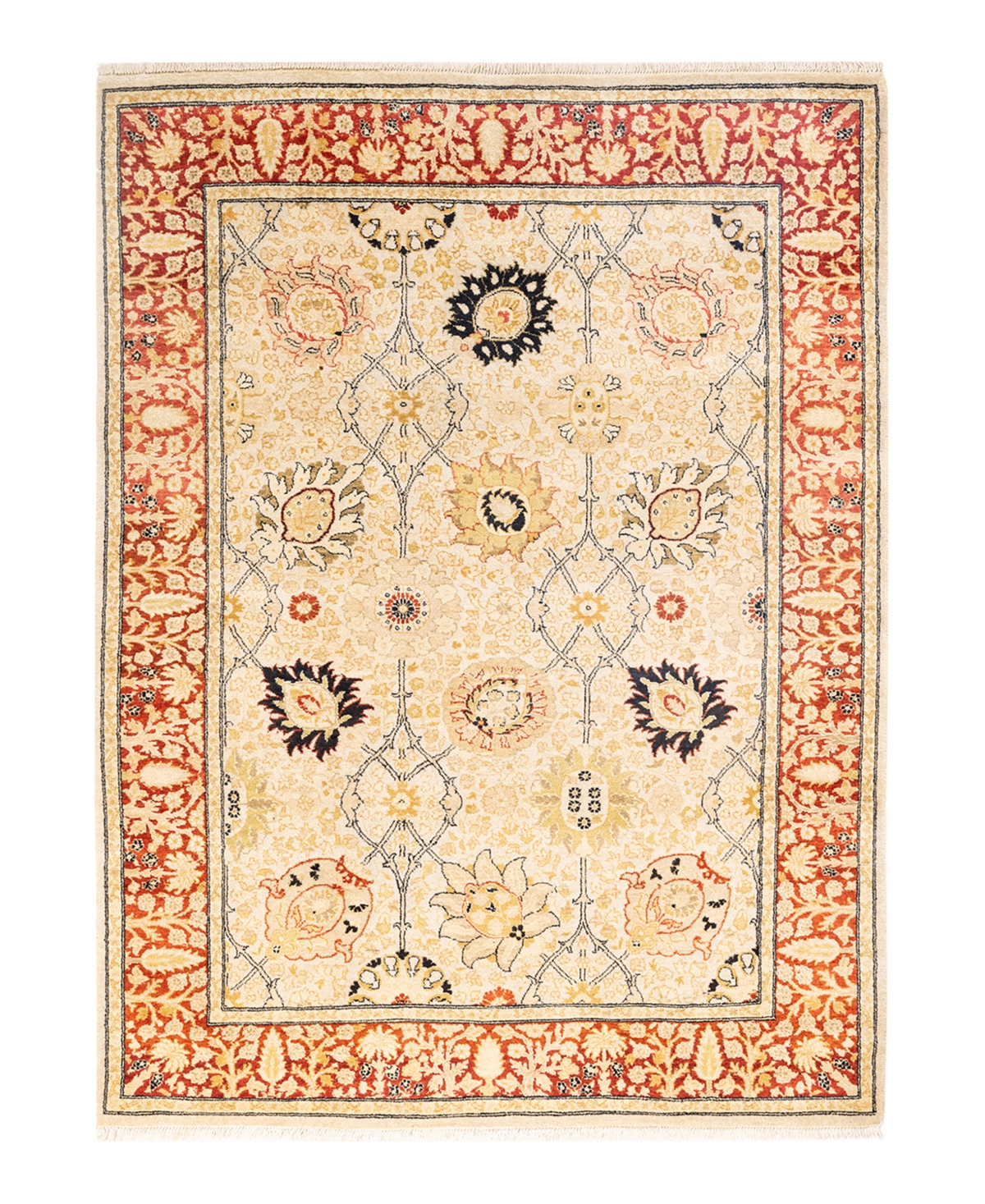 Closeout! Adorn Hand Woven Rugs Mogul M157433 4'2in x 5'8in Area Rug - Ivory