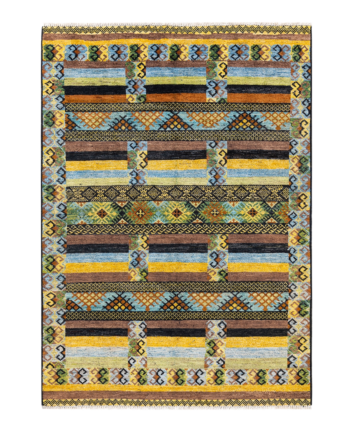 Adorn Hand Woven Rugs Modern M165547 6'1in x 8'10in Area Rug - Black