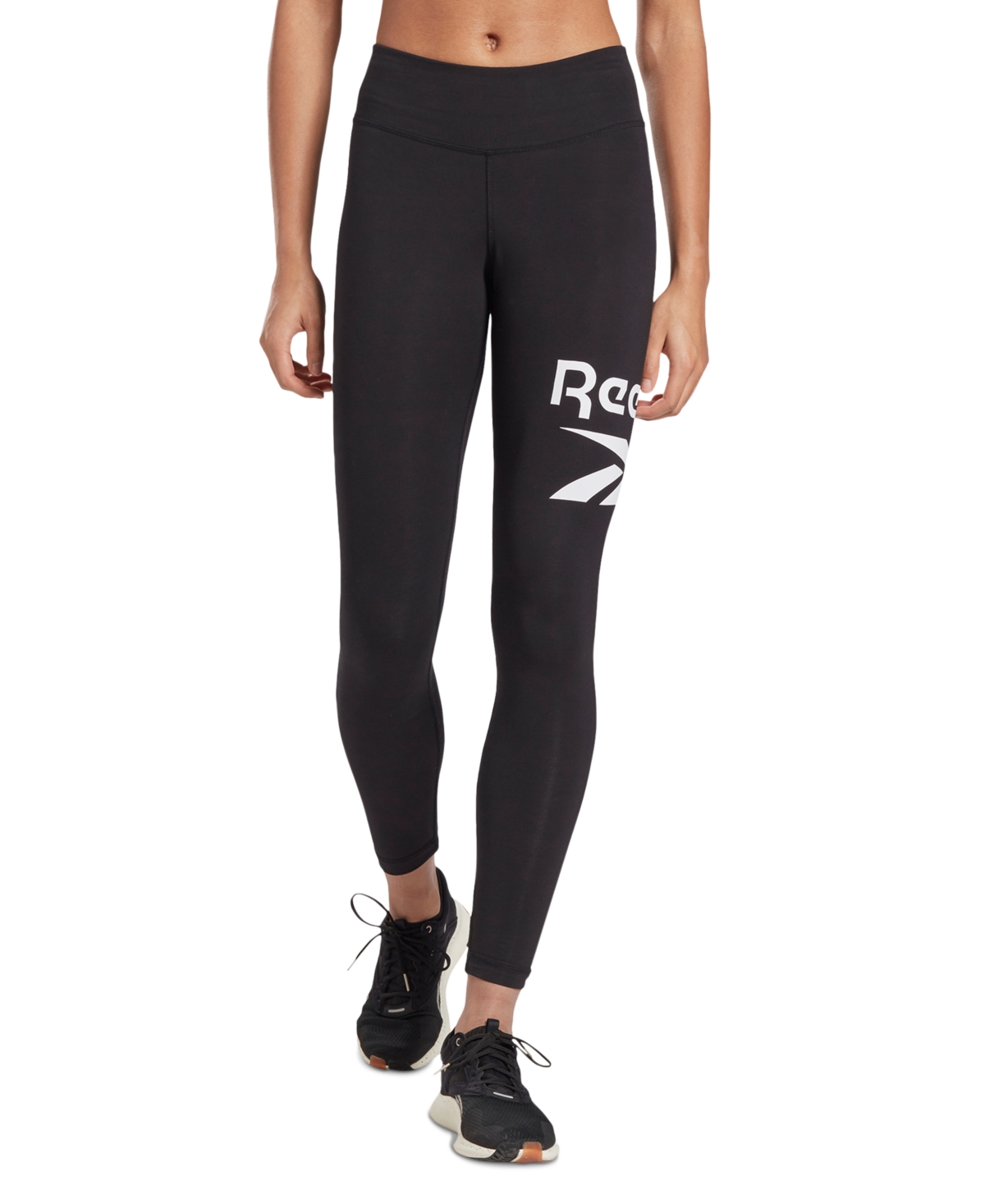 Shop Reebok Plus Size Identity Training Pull-on Logo Leggings In Black