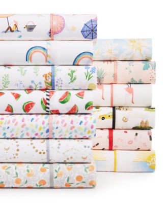 Whim by Martha Stewart - Novelty Print Sheet Sets, 250 Thread Count 100% Cotton Percale, Created for Macy's