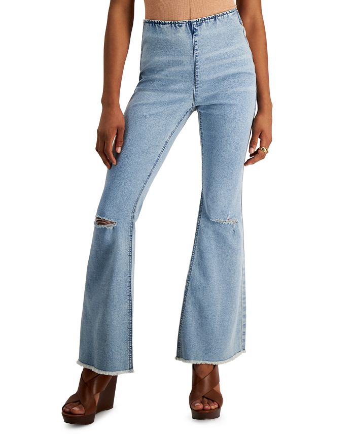 Tinseltown Juniors' High Rise PullOn FlareLeg Jeans Macy's