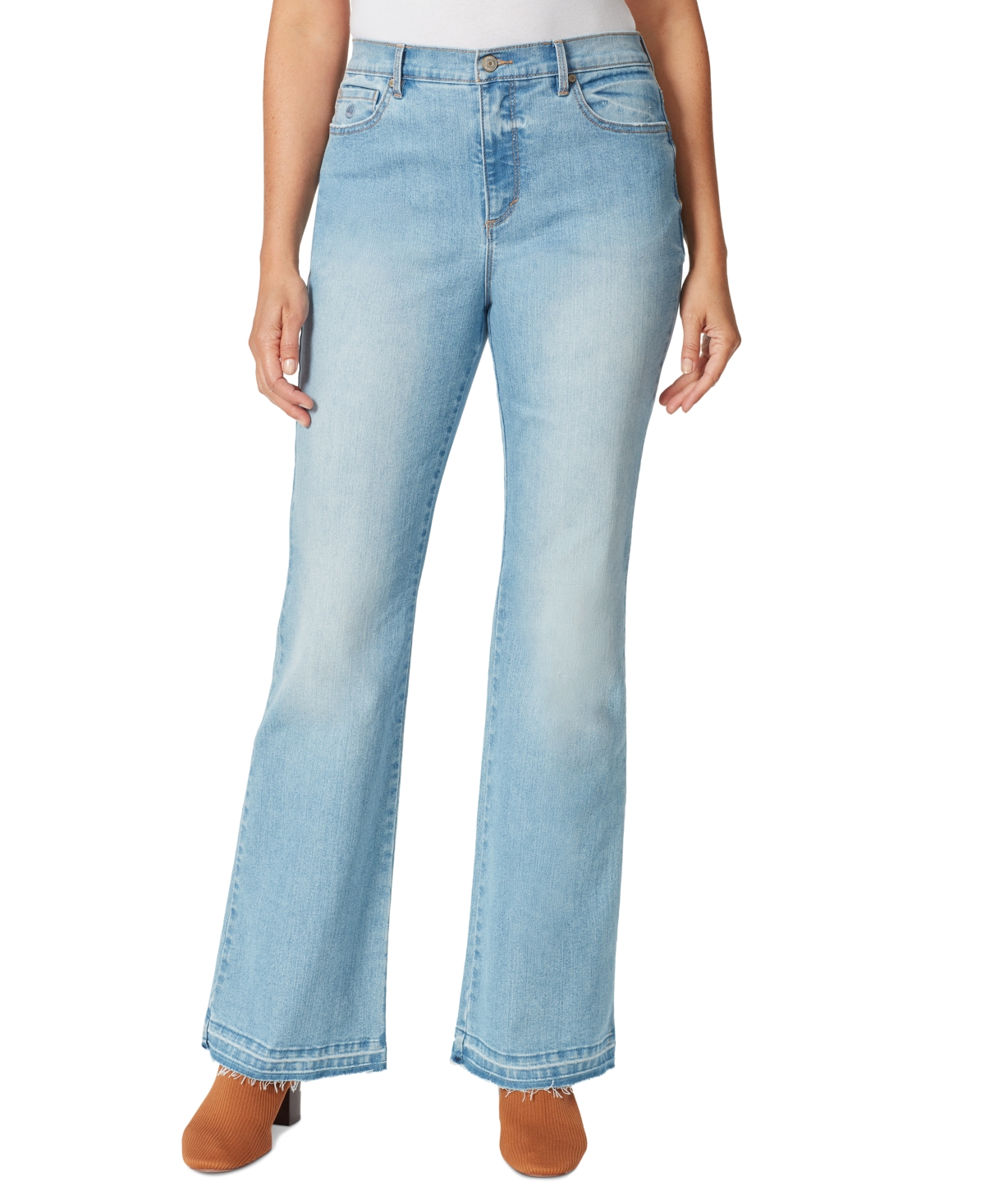 Gloria Vanderbilt Amanda Womens Light Wash High-waist Tapered Leg Jeans In St Petersberg Wash