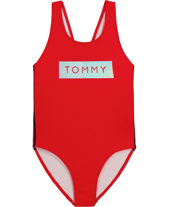 Tommy Hilfiger Big Girls Logo Taping "85" Swimsuit Macy's