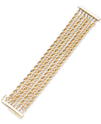 Lauren Ralph Lauren Gold-Tone Rope MultiRow Chain Bracelet & Reviews -  Bracelets - Jewelry & Watches - Macy's