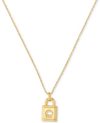 Spade Padlock Pendant Necklace, 16 