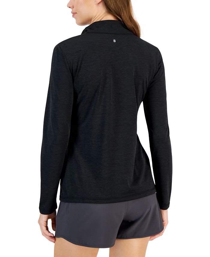 ID Ideology Women's MockNeck QuarterZip LongSleeve Top, Created for