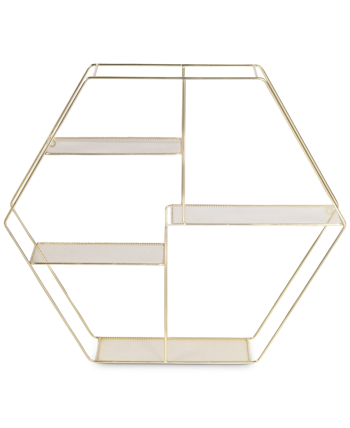 Shop Honey Can Do Four-tier Hexagonal Decorative Metal Wall Shelf In Gold
