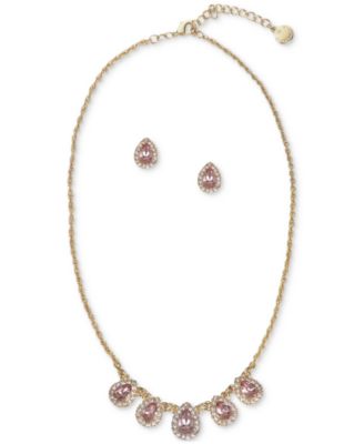 Charter Club - Gold-Tone Tear-Shape Halo Statement Necklace & Drop Earrings Set