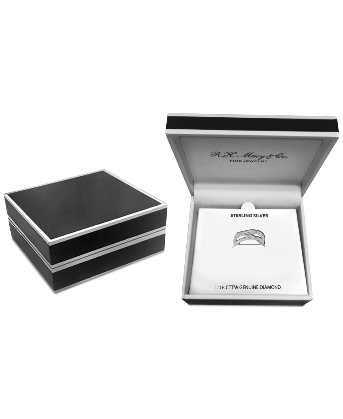 Diamond Multirow Crossover Ring (1/6 ct. t.w.) - Sterling Silver