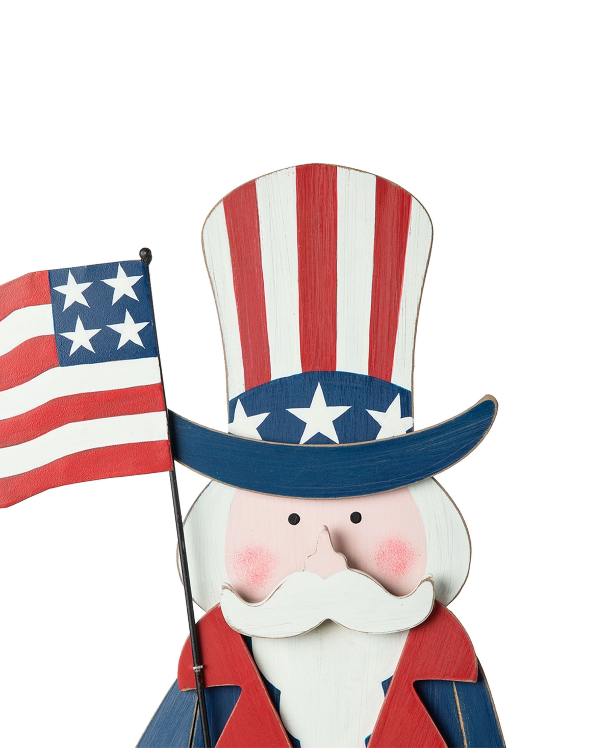 Glitzhome Wooden Patriotic Uncle Sam Yard Stake or Wall Decor or Porch Decor Kd, Three Function,