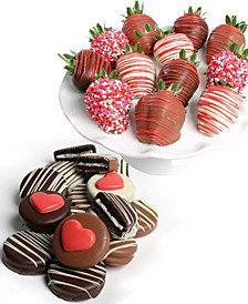 Valentine's Day Love Sprinkles Belgian Strawberries and Oreo Cookies, 24 Piece