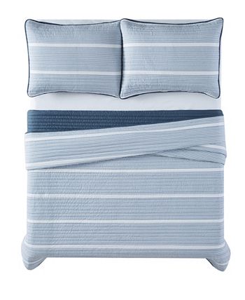 Brooklyn Loom Niari Yarn Dye Stripe 3 Piece Quilt Set, King - Macy's