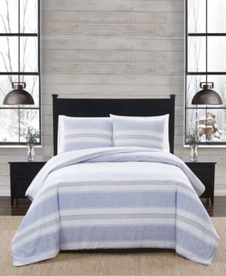 London Fog Stripe Flannel Comforter Sets - Macy's