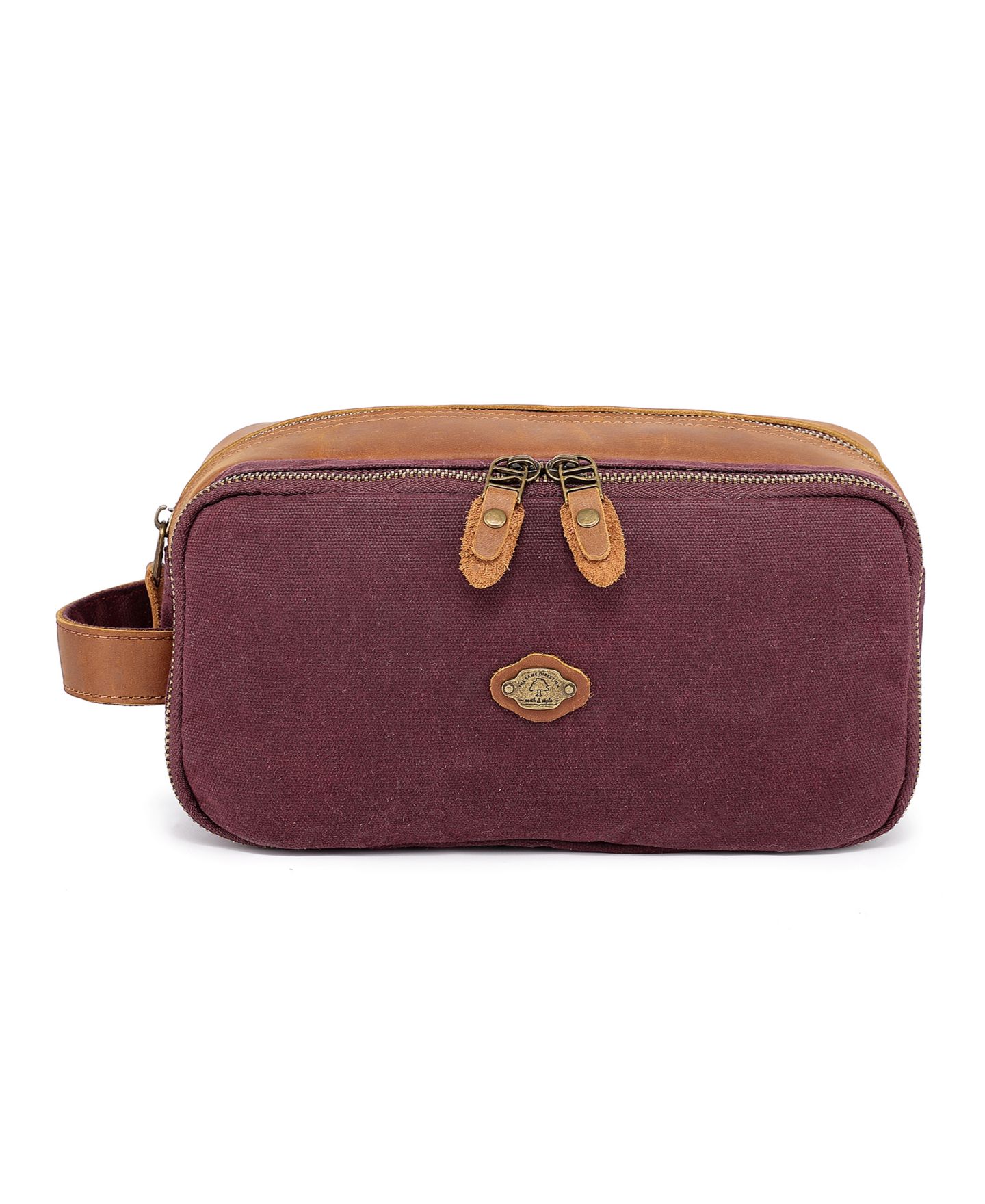 Женский несессер TSD BRAND Turtle Ridge Waxed Canvas Toiletry Bag, цвет: Бордовый — фото 1
