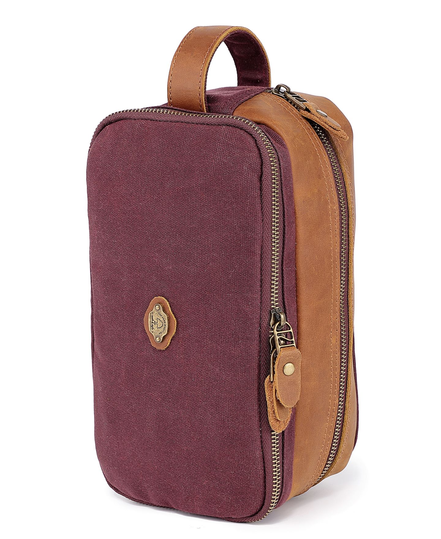 Женский несессер TSD BRAND Turtle Ridge Waxed Canvas Toiletry Bag, цвет: Бордовый — фото 11