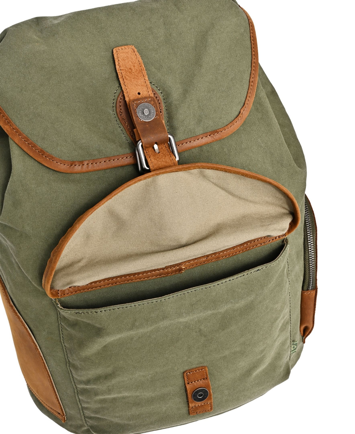 Tsd Brand Milo Canvas Backpack In Olive
